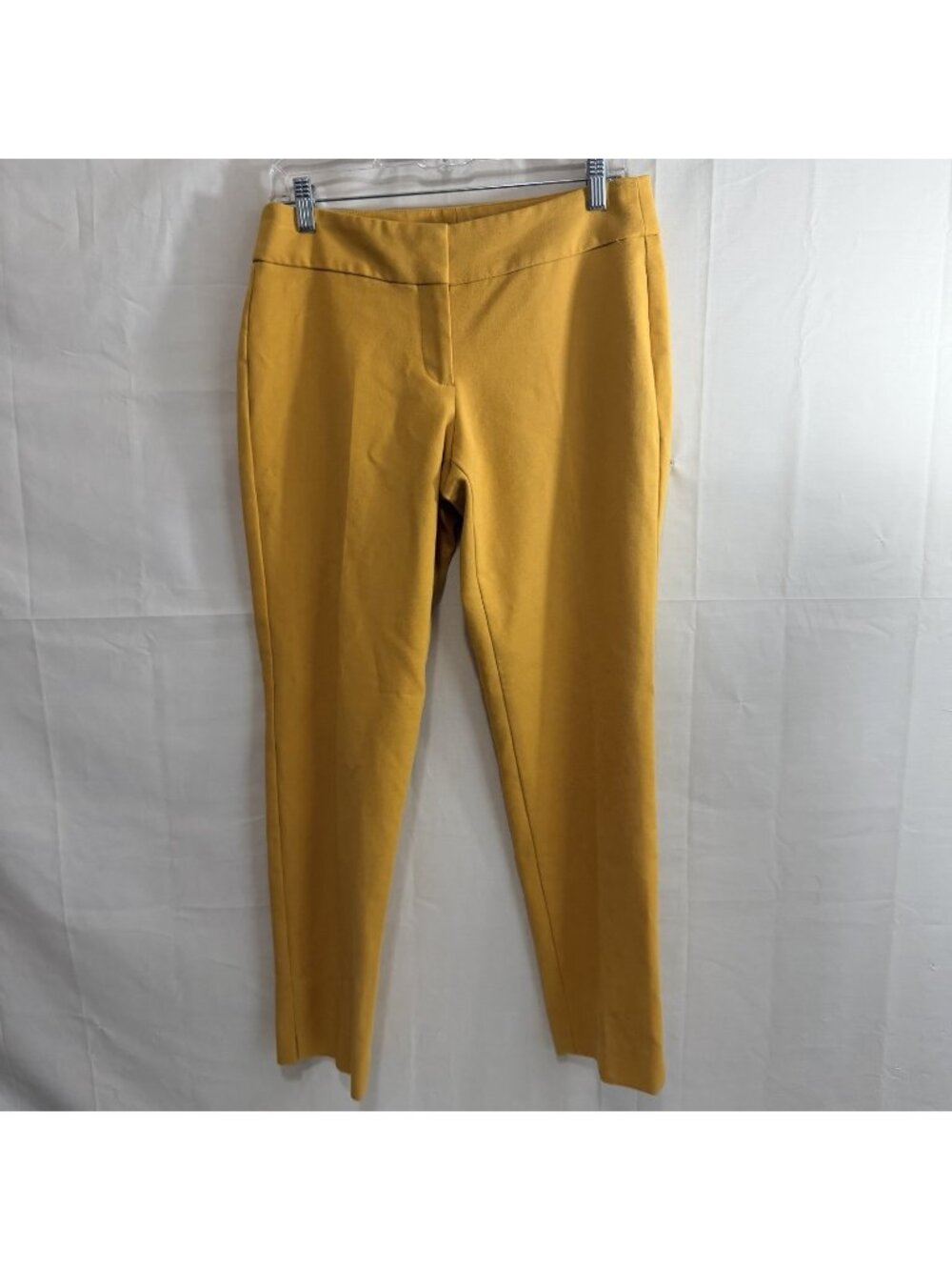 Talbots Womens Straight Ankle Stretch Pants Marigold Yellow Size Large 32”waist